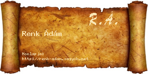 Renk Ádám névjegykártya